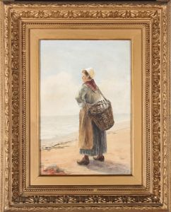 Robert Sanderson (1848-1908) - Late 19th Century Watercolour, The Cockle Hunter