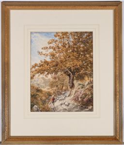 Alfred Wilson Cox (1820-1888) - Mid 19th Century Watercolour, Passing Sheep