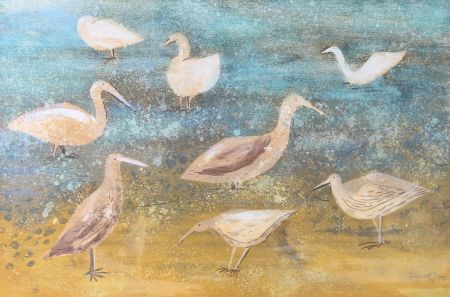 Judy Willoughby - Contemporary Monotype, Wading Curlew