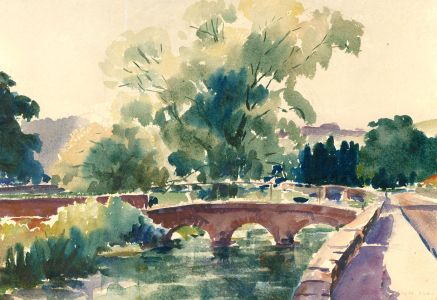 Clyde E. Toddy - 1939 Watercolour, On the River