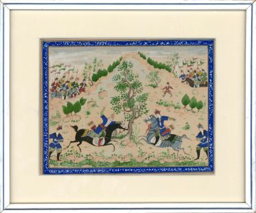 Framed Early 20th Century Gouache - The King's Battle