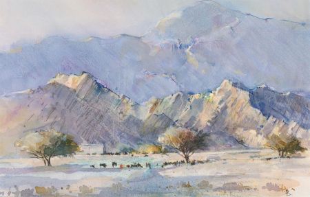 Paul Banning (b.1934) RI RSMA - 20th Century Watercolour, Sun Lit Wadi