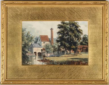Framed Late 19th Century Watercolour - Clifton Mill near Rugby