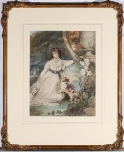 18th Century Watercolour - A Loving Companion