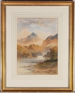 William Henry Earp (1831-1914) - Late 19th Century Watercolour, Mountain Valley
