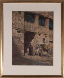 Anton Van Anrooy (1870-1949) - Framed Pastel, Wondering the Streets