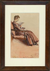 1889 Watercolour - A Good Book