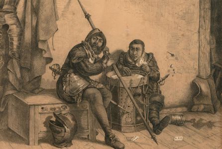 George Barclay - Signed Late 19th Century Charcoal Drawing, Playing Cards