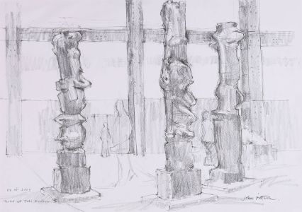 John Pittuck (1938-2005) - 2003 Graphite Drawing, Moor at Tate Modern