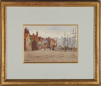 John Mcdougal (1851-1945) - Framed 1876 Watercolour, At the Quayside