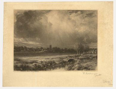 Norman Hirst (1862-1955) - Early 20th Century Mezzotint, View of Othery