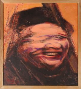 Clifford Hanley (1948-2021) - Framed 1996 Oil, Funny As ....