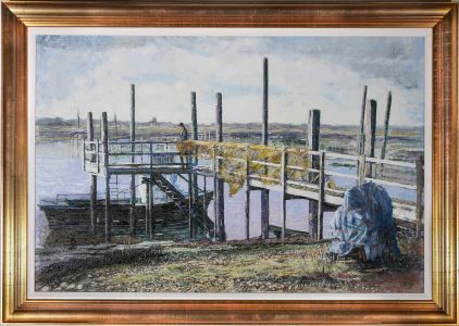 J.O.P - Framed 2003 Oil, Views from the Jetty
