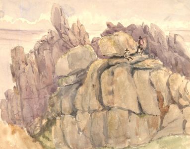 19th Century Watercolour - The Logan Stone