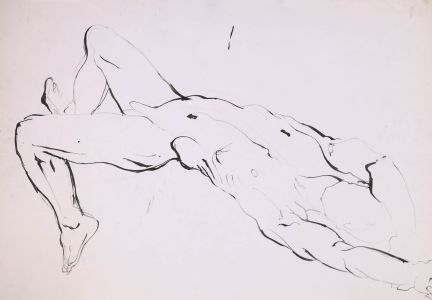 Mircea Marosin (1921-2007) - 20th Century India Ink, Kneeling Nude