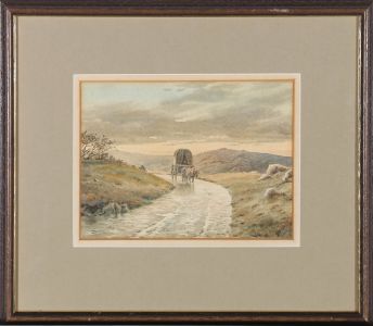 W. P. Gray - Framed 19th Century Watercolour, Wagon on the Road
