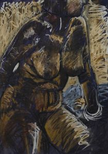 Carl Johnson (b.146) - 1990 Pastel, Expressive Nude