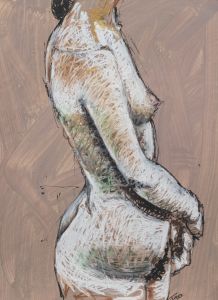 Carl Johnson (b.146) - 1990 Pastel, Nude Figure