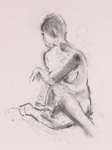 Susan Paine - 20th Century Charcoal Drawing, Twisted Nude