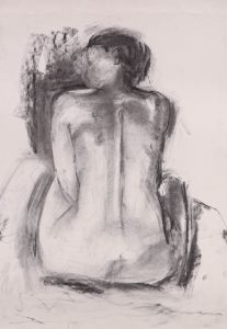 Susan Paine - 20th Century Charcoal Drawing, Seated Nude
