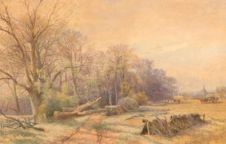 Late 19th Century Watercolour - Tree Felling