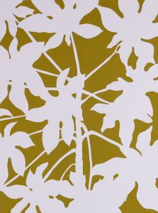 Pamela J. Salter - Contemporary Silkscreen, Rubber Plant Silhouette