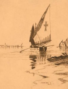 Wilfred William Ball (1853-1917) - Late 19th Century Etching, Sailing in Venice