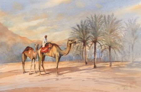 Trevor Waugh (b.1952) - 1996 Watercolour, Oasis Top