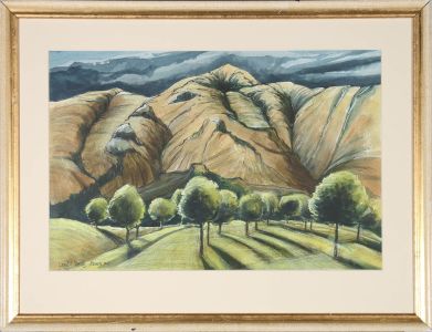 David Berry - 1987 Watercolour, The Foot Of The Mountain