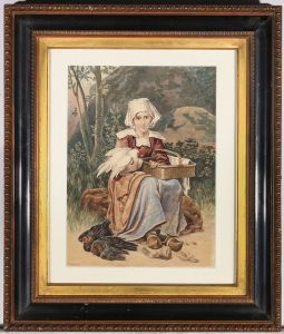 E. Grace - 1972 Watercolour, Brittany Girl