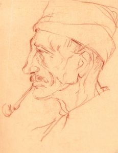 Mid 20th Century Sanguine - Man With A Pipe