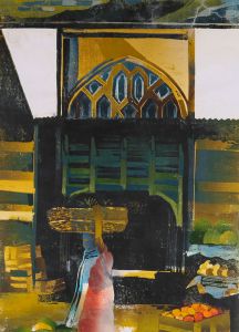 Pritam Deuskar - 1998 Linoprint, Fruit Seller