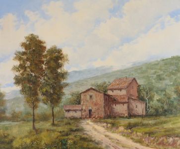 Pasquale Esposito (b.1953) - 20th Century Oil, Fattoria In Amalfi
