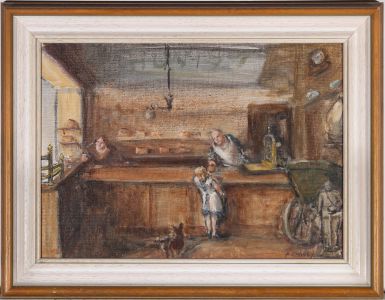 Frederick Charles Winby (1875-1959) - Framed Mid 20th Century Oil, The Bakery