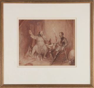 Late 19th Century Watercolour - Friar Tuck Entertains The Black Knight