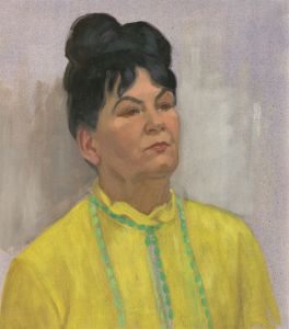 E.L. Edwards - Mid 20th Century Oil, The Green Dress