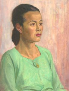 E.L. Edwards - Mid 20th Century Oil, Serene In Green