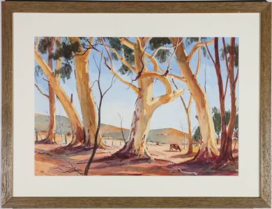 C. H. Payne - Framed Contemporary Watercolour, Cattle by the Grove