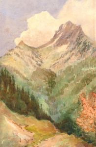 E. Von Z. - 1924 Watercolour, Rocher de Naye