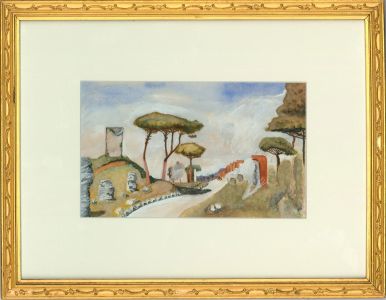 Early 20th Century Watercolour - The Ancient Appian Way