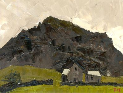 Daniel Nichols - Initialled Contemporary Oil, The Mountain Cottage
