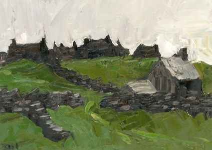 Daniel Nichols - Initialled Contemporary Oil, Rural Cottages