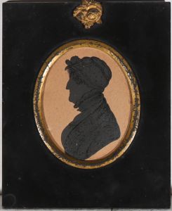 Miniature 18th Century Indian Ink - Silhouette of Alicia Burrow