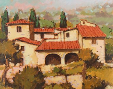 Frosini - 1980 Oil, Italian Farmhouse