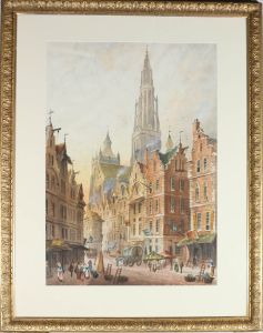 Paul Braddon (1864-1938) - Framed Late 19th Century Watercolour, Antwerp