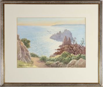 Margaret Waller F.I.A.L (1916-1997) - Framed Watercolour, On the Coastal Path