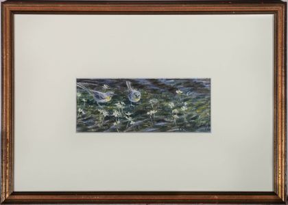 Peter Partington (b.1941) - 20th Century Watercolour, Blue Tits in the Meadow