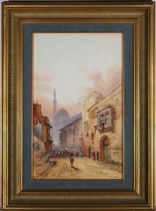 Frank Catano (fl.1880-1920) - Framed Watercolour, Streets of Cairo