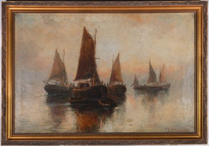 Francis E. Jamieson (1895-1950) - Framed Early 20th Century Oil, The Fleet