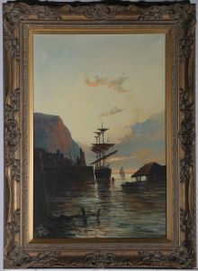 Francis E. Jamieson (1895-1950) - Framed 1926 Oil, Granton Harbour, Near Leith